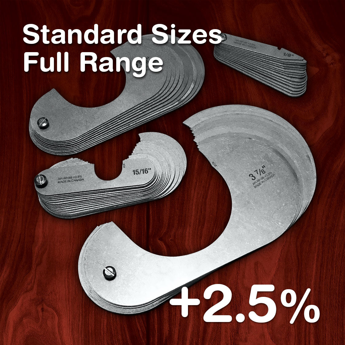 Stainless - Standard +2.5% All Sizes – Wire Rope & Sheave Gauges